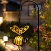 Painted Iron Bee Sculpture Metal Insect Garden Hanging Ornament