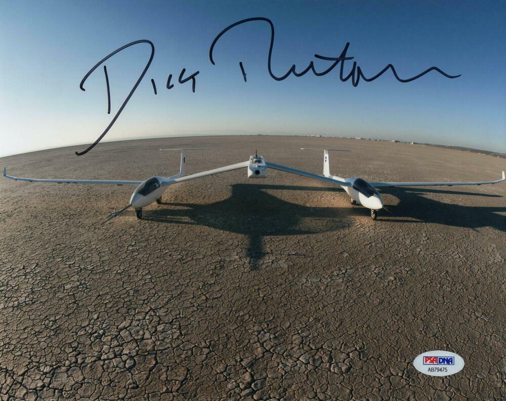 DICK RUTAN SIGNED AUTOGRAPH 8X10 Photo Poster painting - RECORD BREAKING PILOT OF VOYAGER, PSA