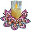 Mandala lotus acrylique DIY peinture en diamant porte-bougies sans bougies table de table de table pour d&eacute;butants adultes