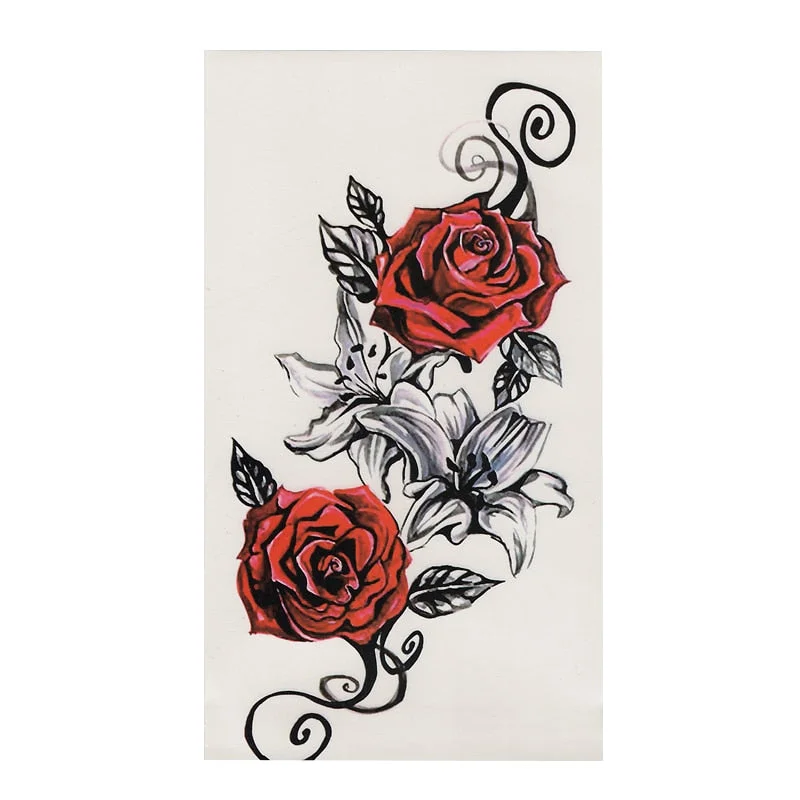 1Pieces Flower Arm Tattoo Decal Body Art Beauty Women Rose Temporary Tattoo Sticker