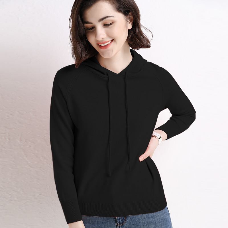 High Quality Women's Solid Color Sweater Hoodie