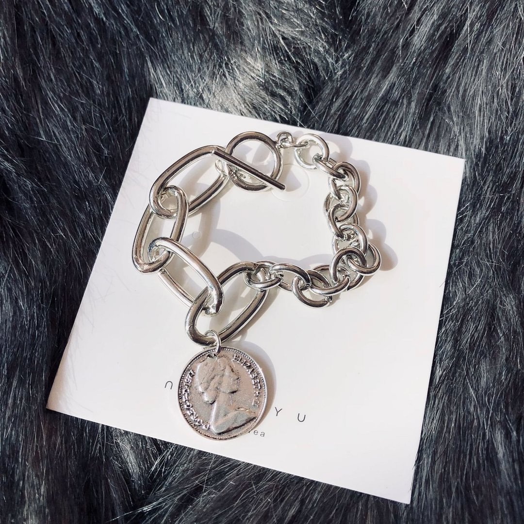 Vintage Coin Pendant Bracelet