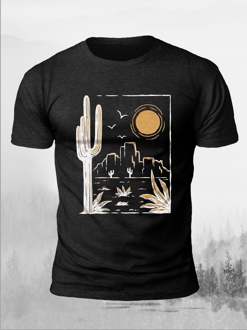 Men's Desert Cactus Short-Sleeved Shirt