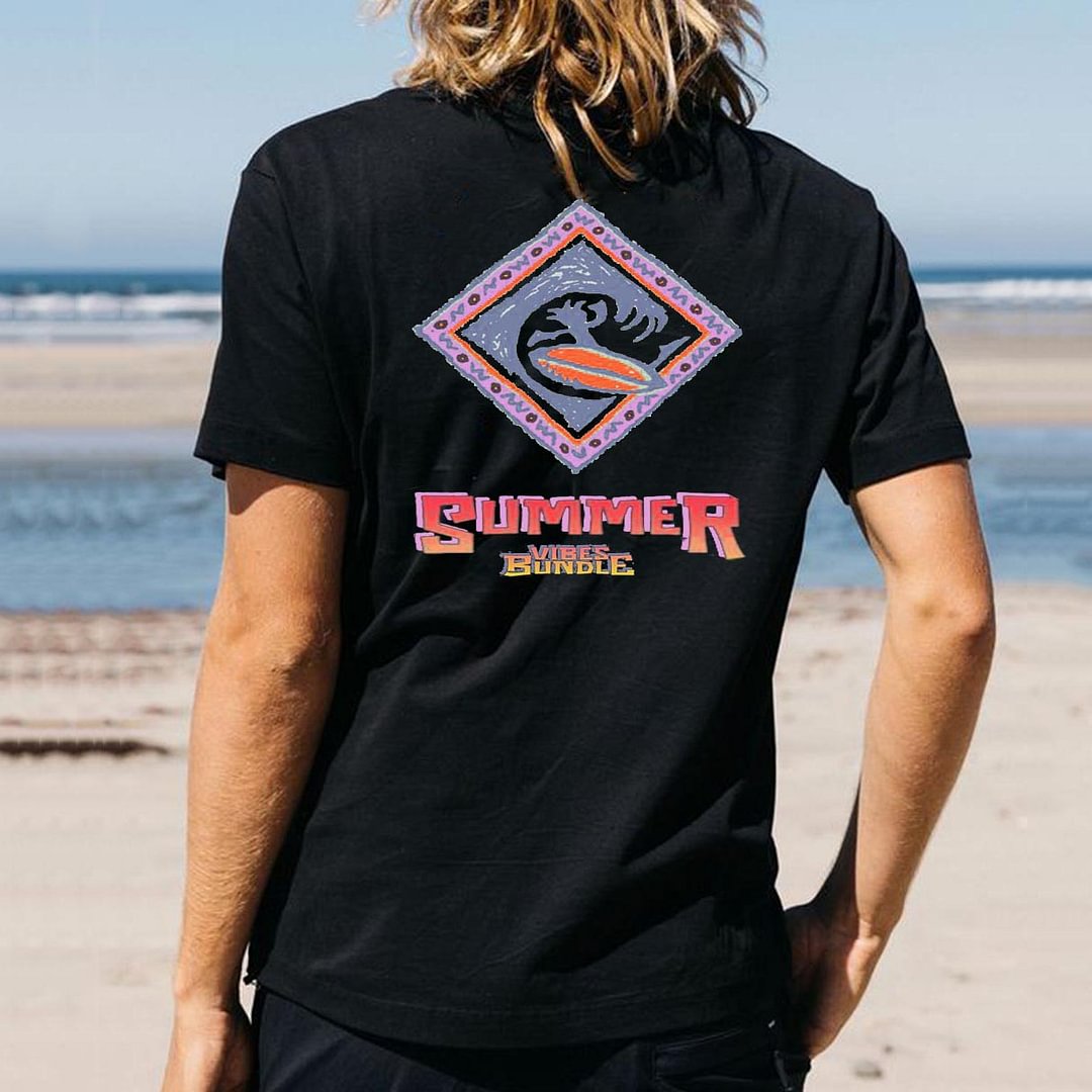 Men Summer Surf Vibes Print T-shirt
