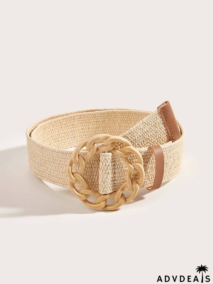 Chain Design Buckle Woven Belt