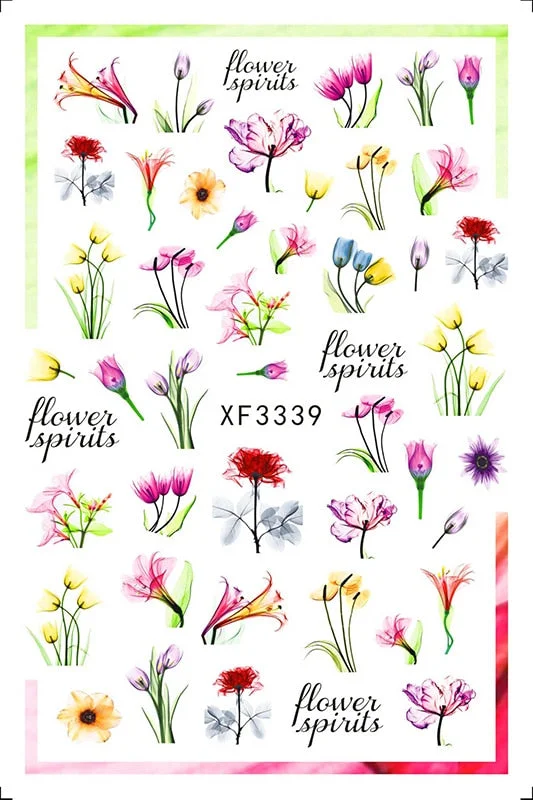 Popular Daisy Nail Sticker for Design Decoration Sunflower Nail Art Decals Adhesive Himawari Sticker for Nail Manicure Design