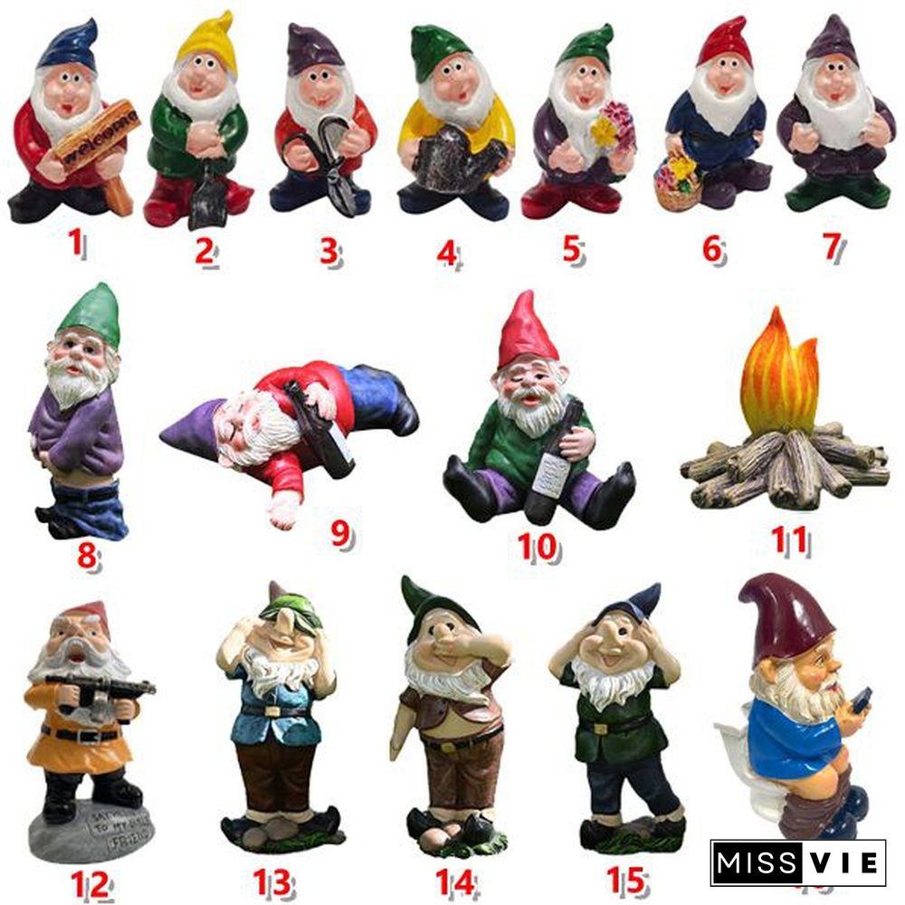 【New】Fairy Resin Statues Miniature Mini Elf Sculpture Dwarf Funny Gnome Statue, Naughty Garden Figurines, For Patio, Yard, Lawn