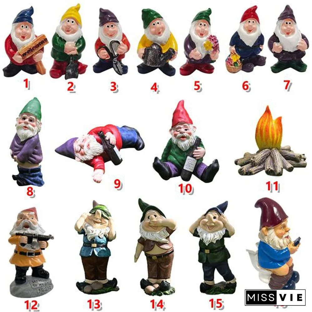 【New】Fairy Resin Statues Miniature Mini Elf Sculpture Dwarf Funny Gnome Statue, Naughty Garden Figurines, For Patio, Yard, Lawn