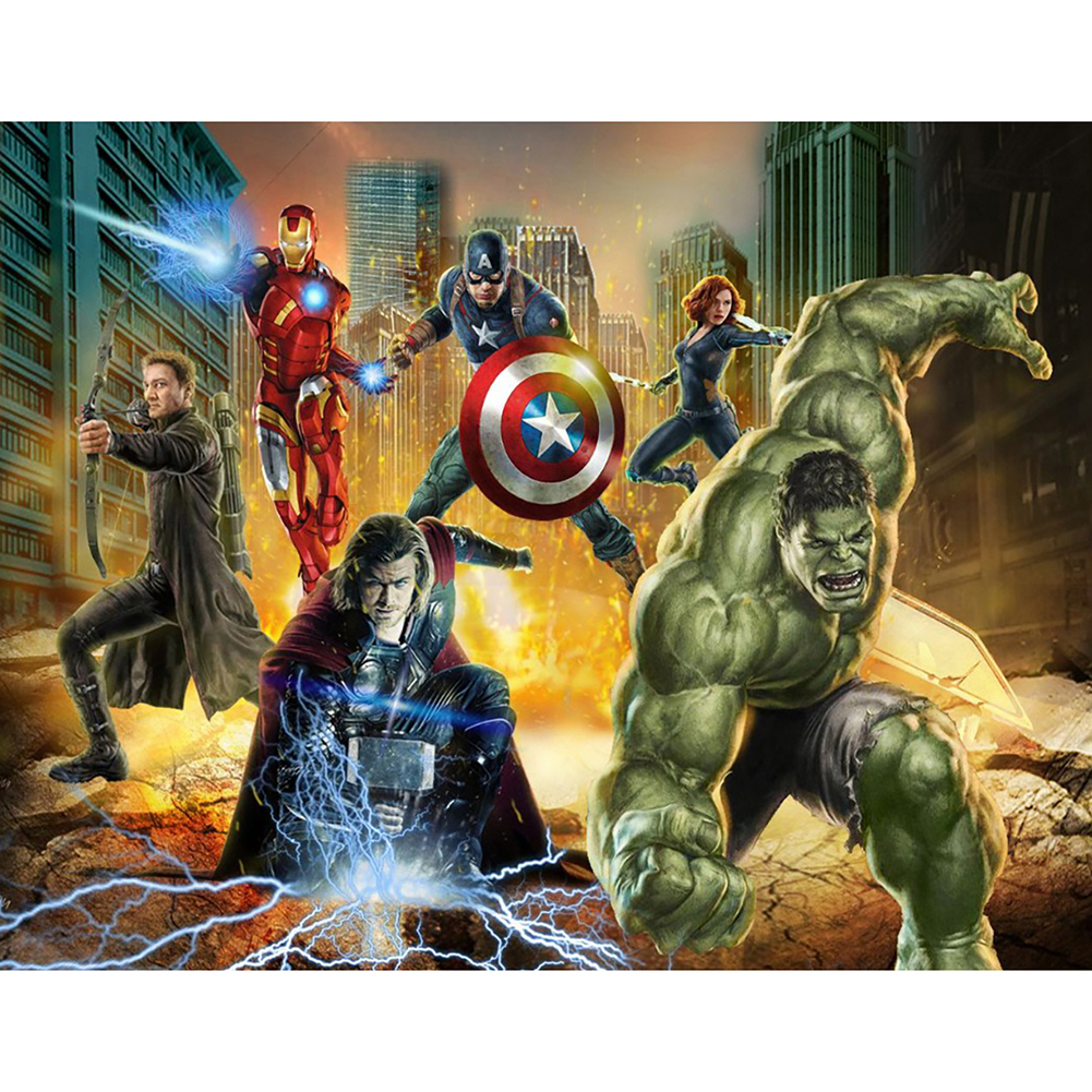 

40*50CM - Hero Team - Round Drill Diamond Painting, 501 Original