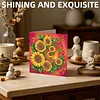 12pcs Sunflower Diamond Art Greeting Cards DIY 12 Pack with Envelopes