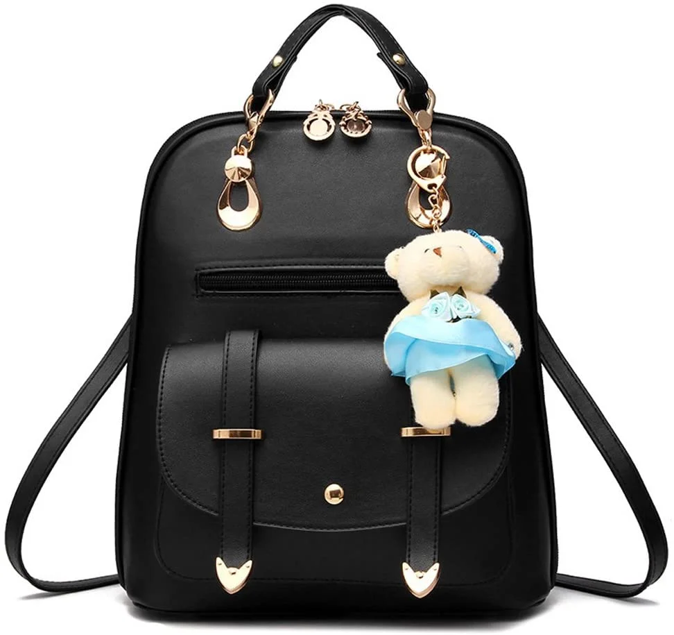 Women Small Backpack with 9 Pockets Girls Cute Tiny Purses for Travel Everyday Bag Pack
