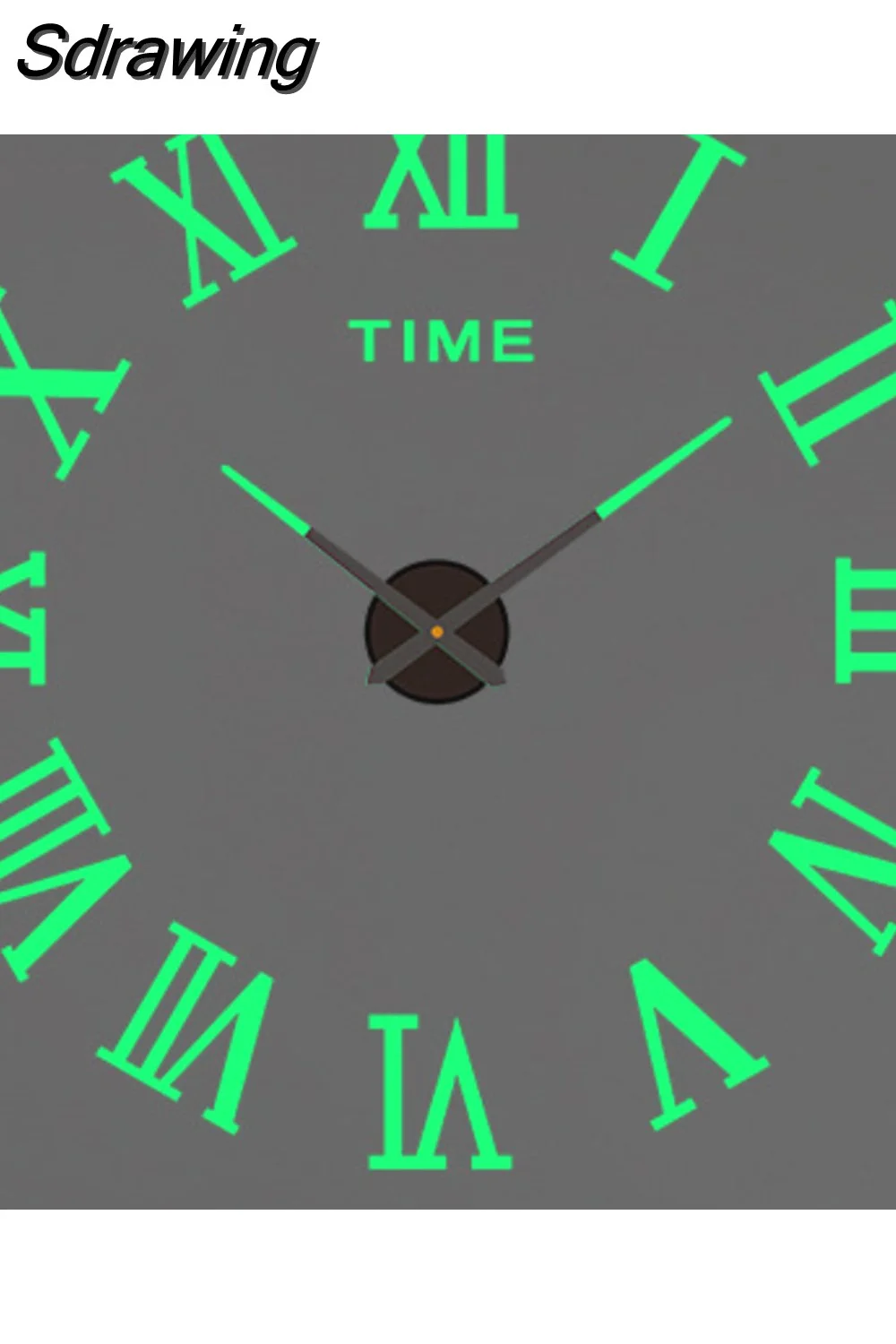 Sdrawing Wall Clock Luminous Frameless Wall Clocks DIY Digital Clock Wall Stickers Silent Clock for Home Living Room Office Wall Decor