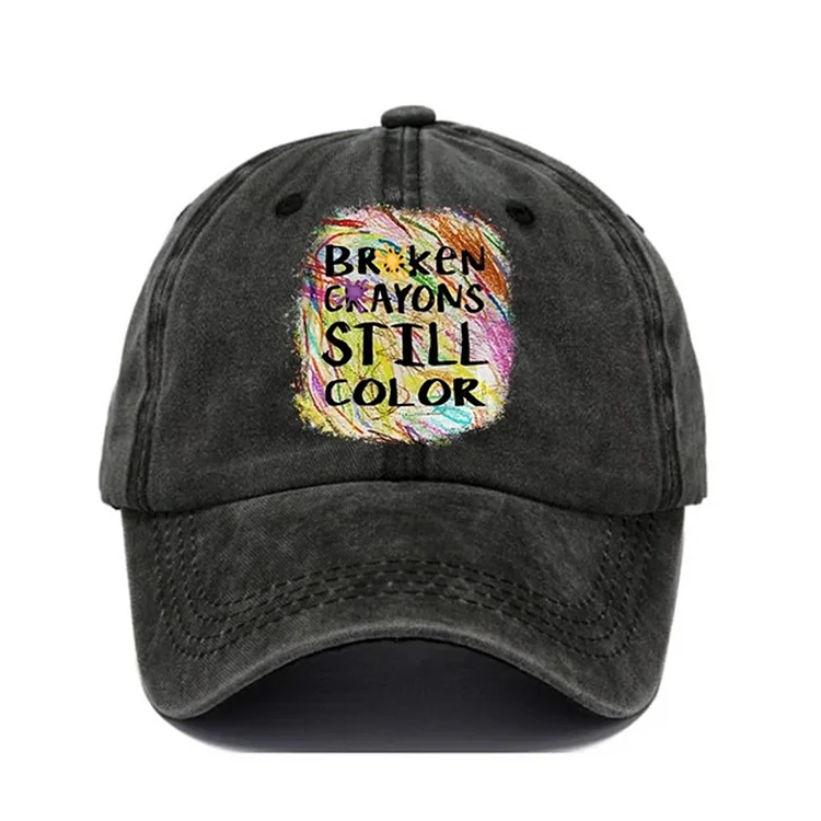 Comstylish Women's Broken Crayons Still Color Print Casual Baseball Cap