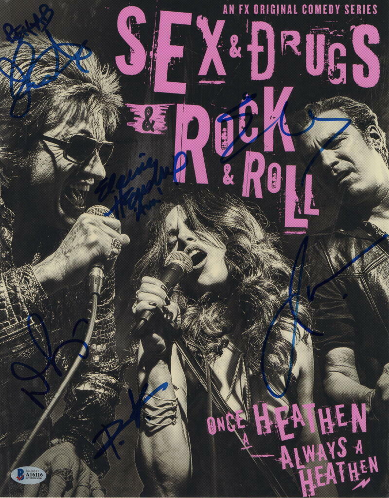 DENIS LEARY +4 CAST SIGNED AUTOGRAPH - SEX & DRUGS & ROCK & ROLL 11x14 POSTER