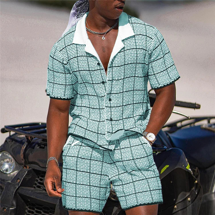 Broswear The Finest Short Sleeve Button Up Polo Shirt And Shorts Co-Ord