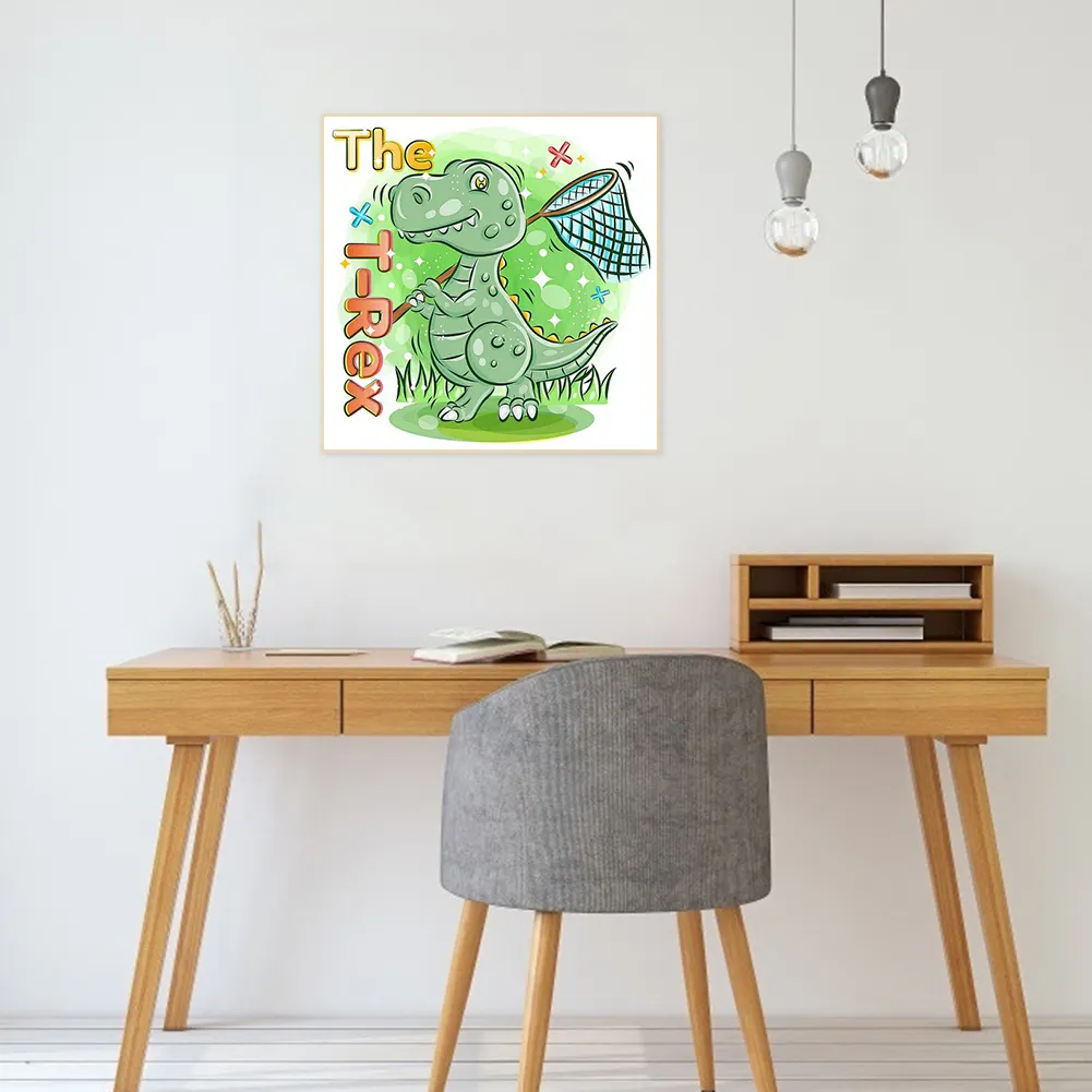 Full Round Diamond Painting 30*30cm - Cartoon Little Dinosaur
