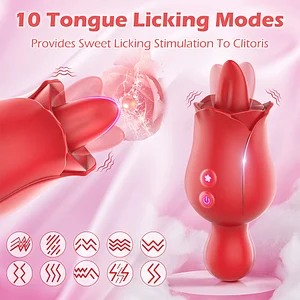 Rosie Tongue-Licking and Vibrating Rose Toy - 2-in-1 Pleasure for Women