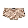 Men's sexy simple boxer briefs solid color button convex bag boxer briefs