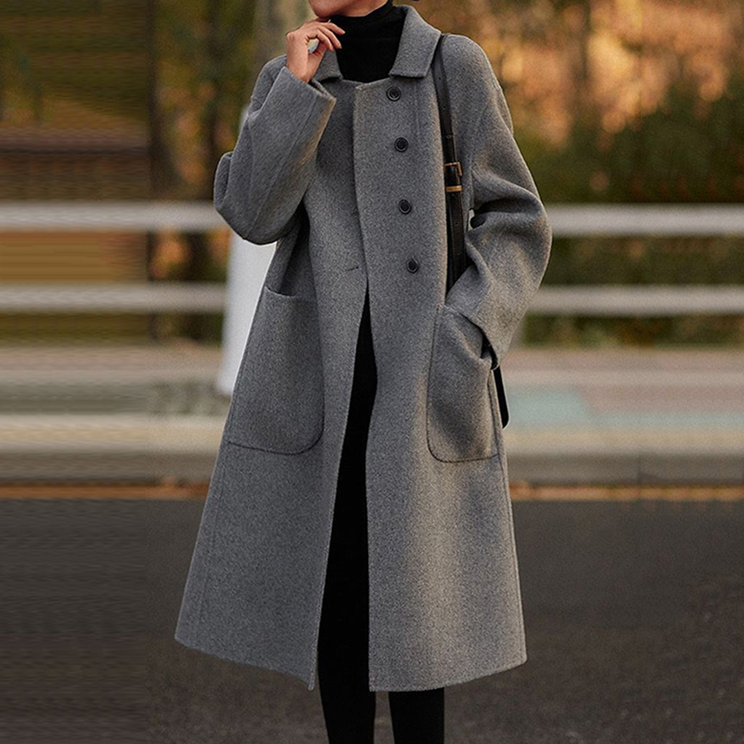 Fashionable Simple Lapel Long Sleeve Coat wearshes