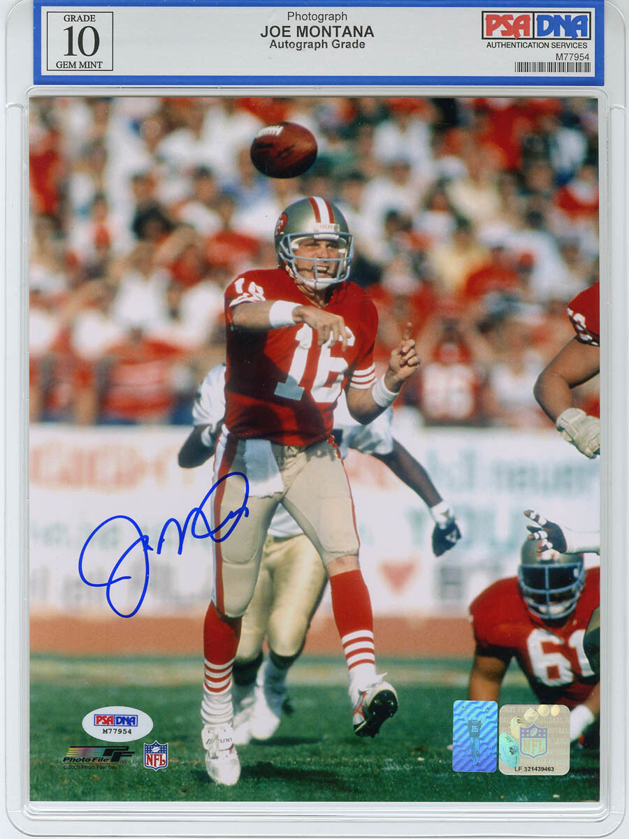 Joe Montana SIGNED 8x10 Photo Poster painting SF 49ers GEM MINT 10 PSA/DNA AUTOGRAPHED