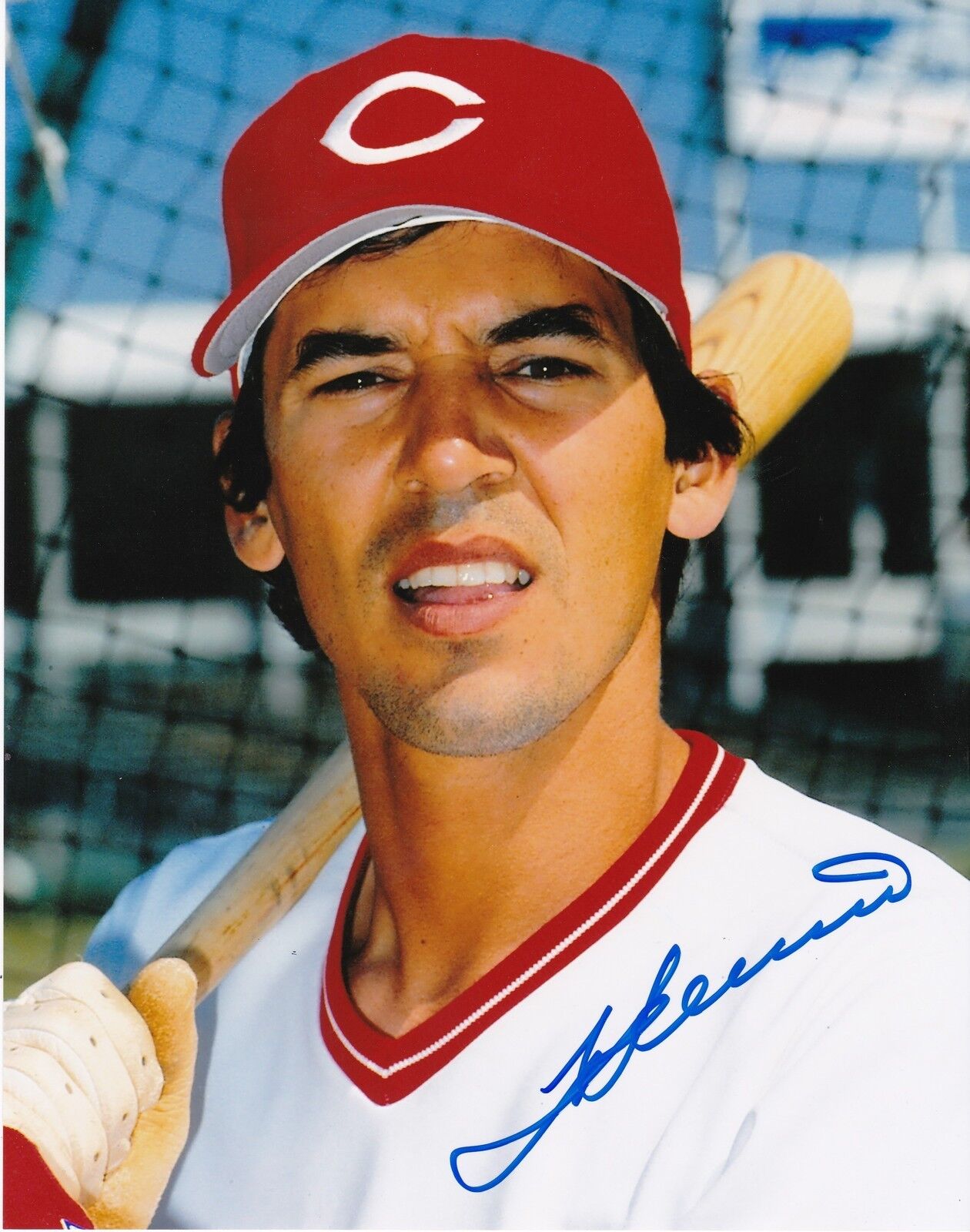 ALEX TREVINO CINCINNATI REDS ACTION SIGNED 8x10