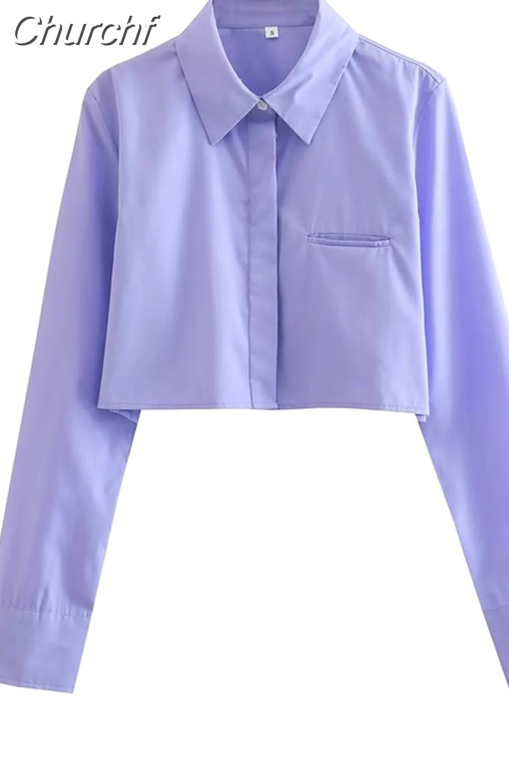 Churchf Fashion Woman Blouse 2023 Summer Long Sleeve Top Female Chic Elegant Short Casual Shirts and Blouses Ladies Slim Tops