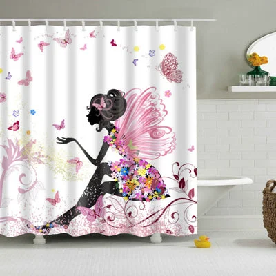High Quality Waterproof Women Shadow Shower Curtain with Hooks Sexy Girl Portrait Bathroom Curtains Curtains for Bathroom Shower