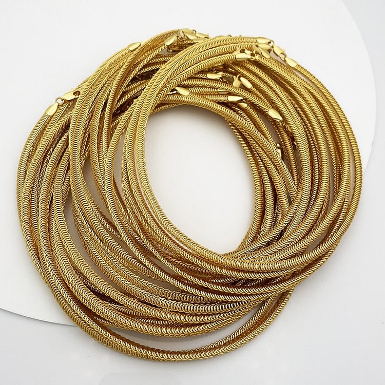 Gold Color women&#39;s Necklaces Snake Bone Chains Gifts