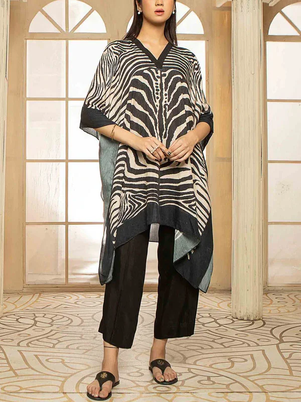 Zebra Print Loose Design Ladies Suit