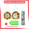 2Pcs Sunflower DIY Diamond Painting Ornament with Clock Function Home Decor Art