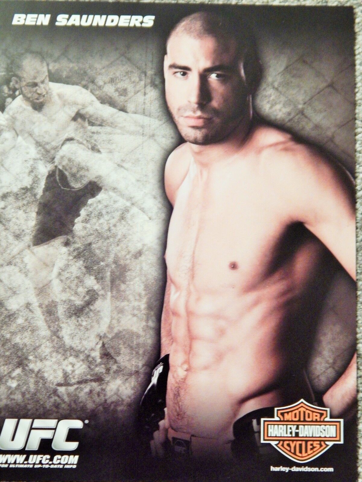 UFC BEN SAUNDERS DELUXE 8 1/2 X11 OFFICIAL Photo Poster painting COLLECTIBLE