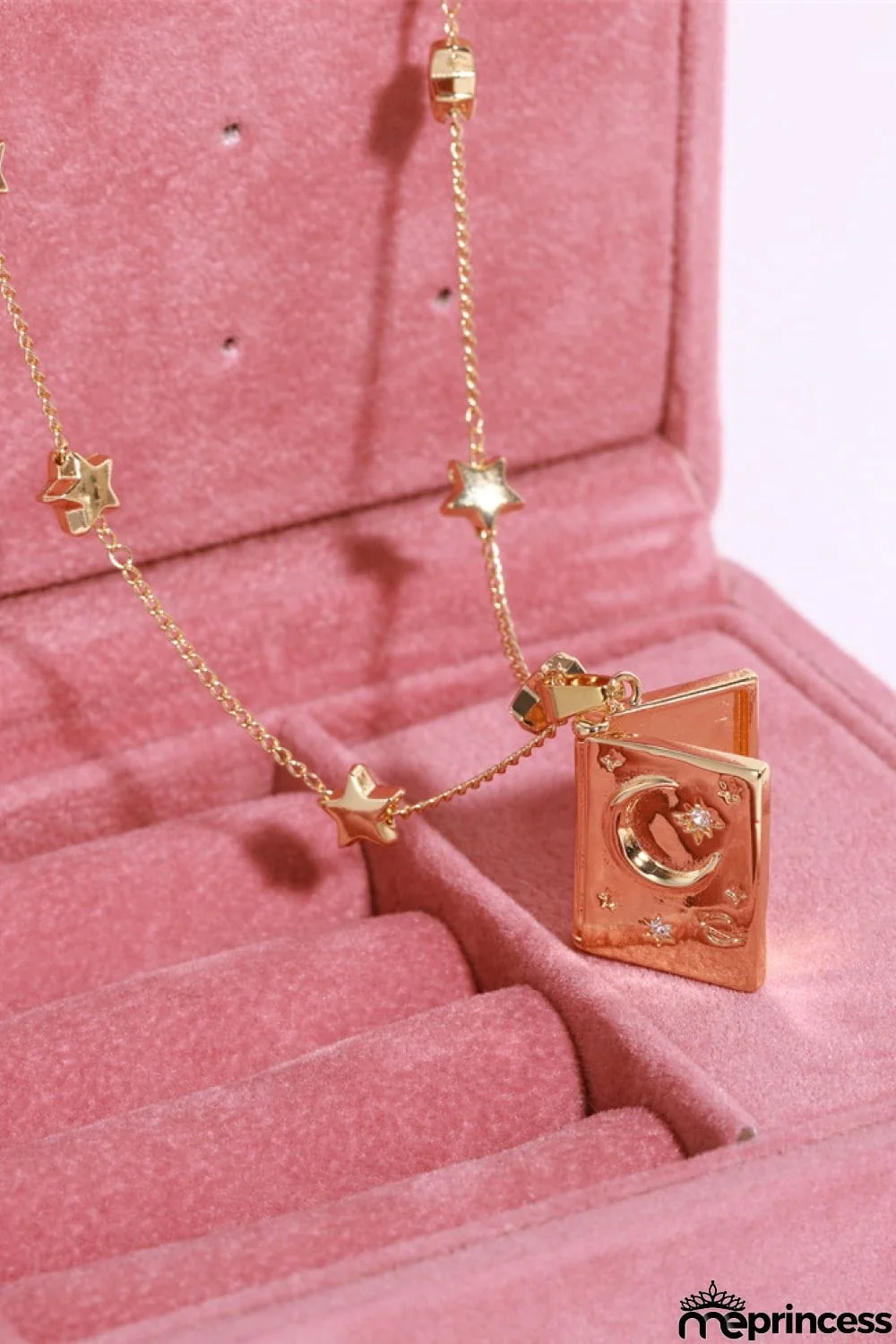 Star and Moon Copper 14K Gold-Plated Necklace