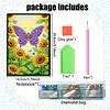 Flower Butterfly 5D DIY Diamond Art Painting Notebook Kit 50 Pages A5 Rhinestone Art Painting Notebook Kit for Adults Beginners Holiday Birthday Gift