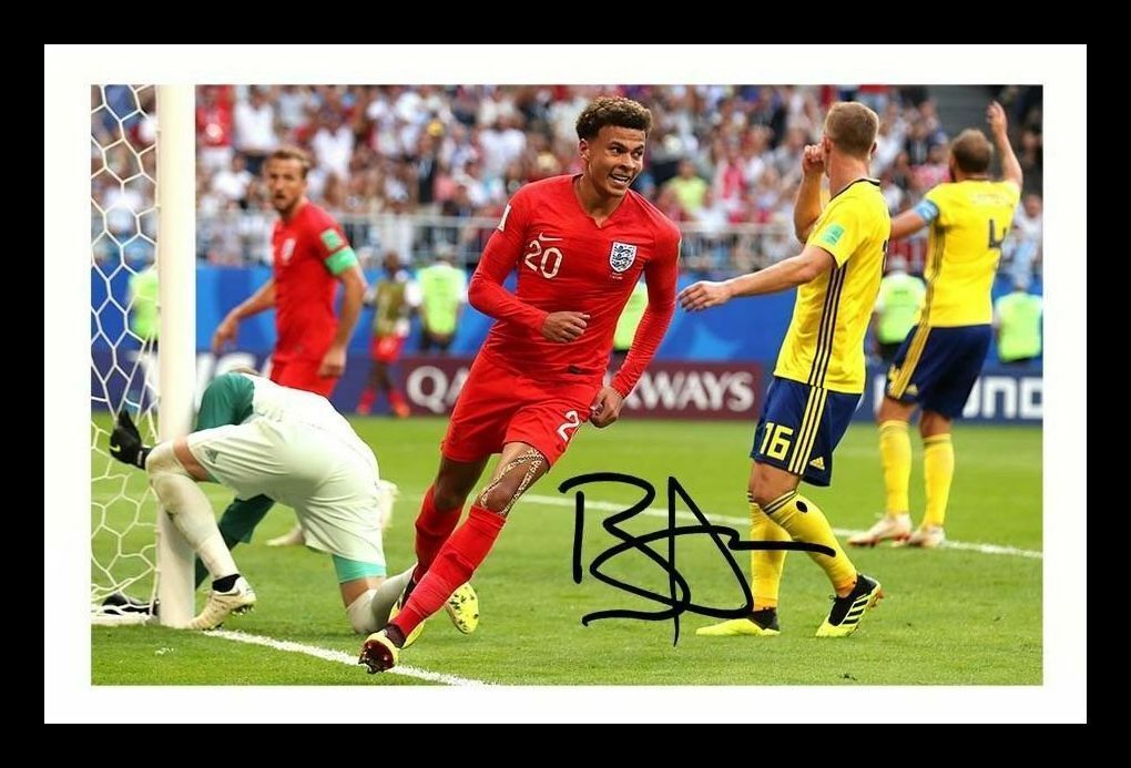 Dele Alli - England Autograph Signed & Framed Photo Poster painting 3