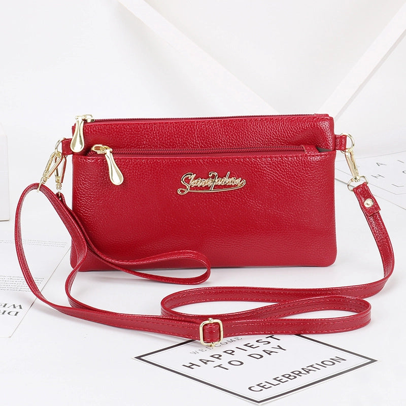 Women’s Small PU Solid Color Elegant Streetwear Square Zipper Square Bag