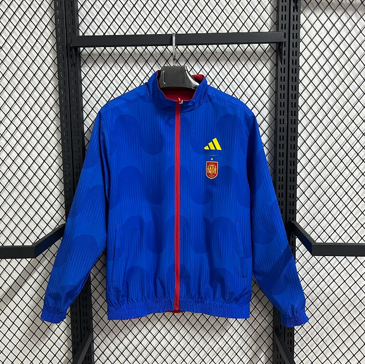 26-27 Spanish red and blue reversible waterproof windbreaker