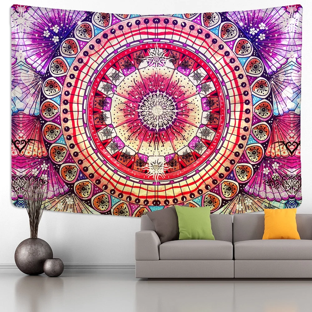 Indian Mandala Carpet Large Tapestry Wall Hanging Blanket Grey Boho Gobelin Decor Hippie Yoga Mat Travel Wall Tenture Tapestries