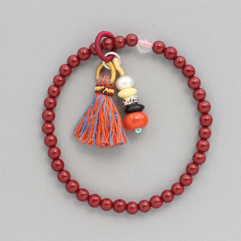 Zen Cairn Cinnabar Blessing Charm Bracelet