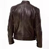 Men's Leather Stand Collar Zipper Punk Motorcycle Style Jacket Coat