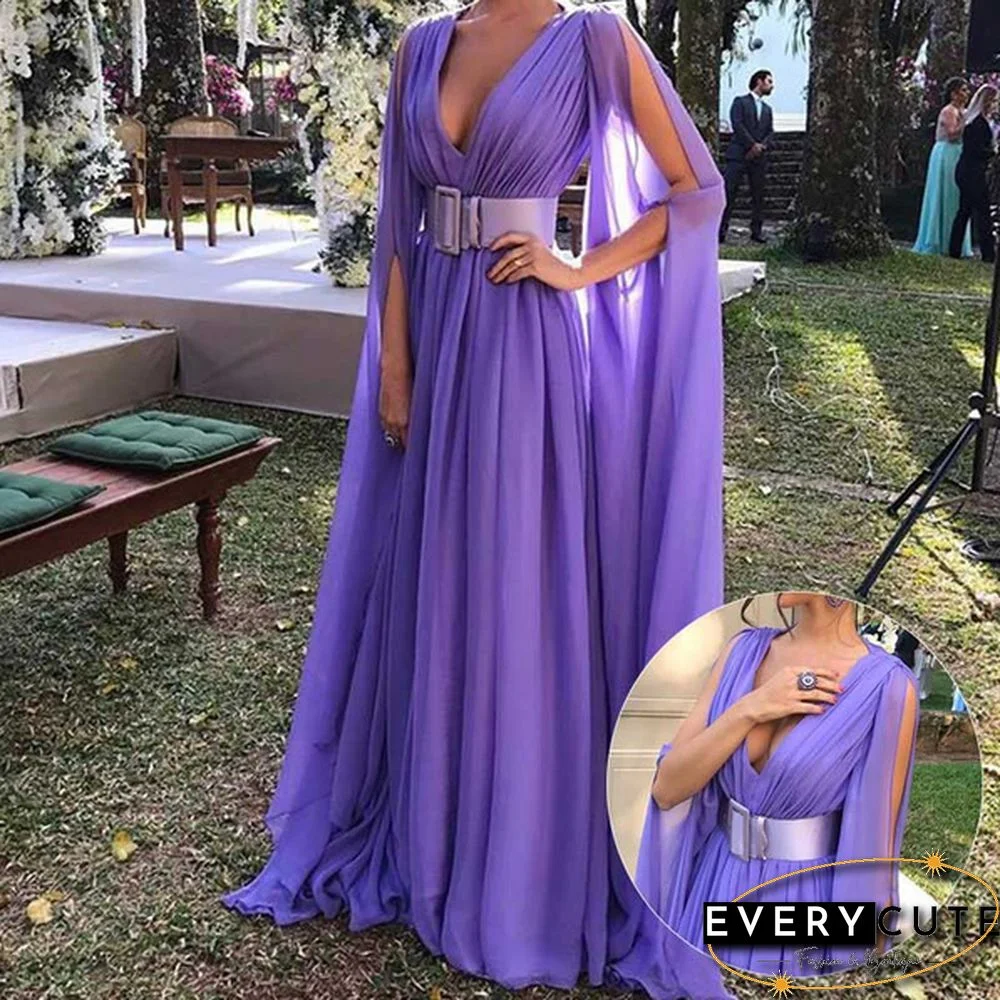 Women Purple Long Formal Wedding Dress Party Prom Bridesmaid Party Lace Maxi Dresses Wedding Dress