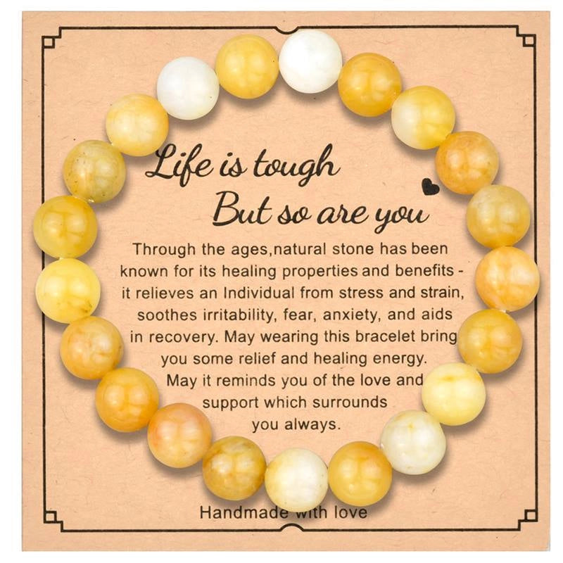 8mm Natural Stone Bracelet With Card Explosions Tourmaline Bracelet For Men And Women Friendship Bracelet Holiday Gift