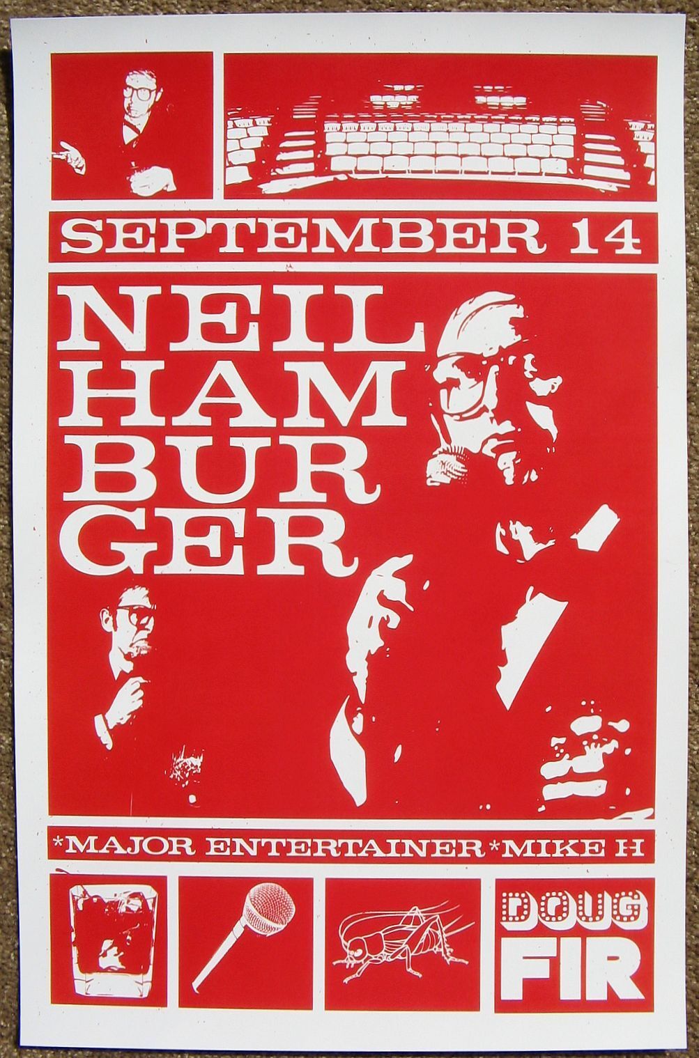 NEIL HAMBURGER 2014 Gig POSTER Comedy Portland Oregon Show