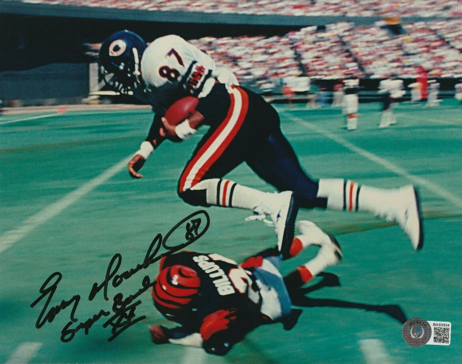 EMERY MOOREHEAD Signed Chicago BEARS 8x10 Photo Poster painting w/ Beckett COA (BAS) & Inscr