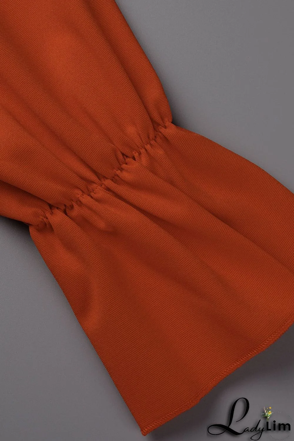 Tangerine Casual Solid Patchwork V Neck Long Sleeve Two Pieces