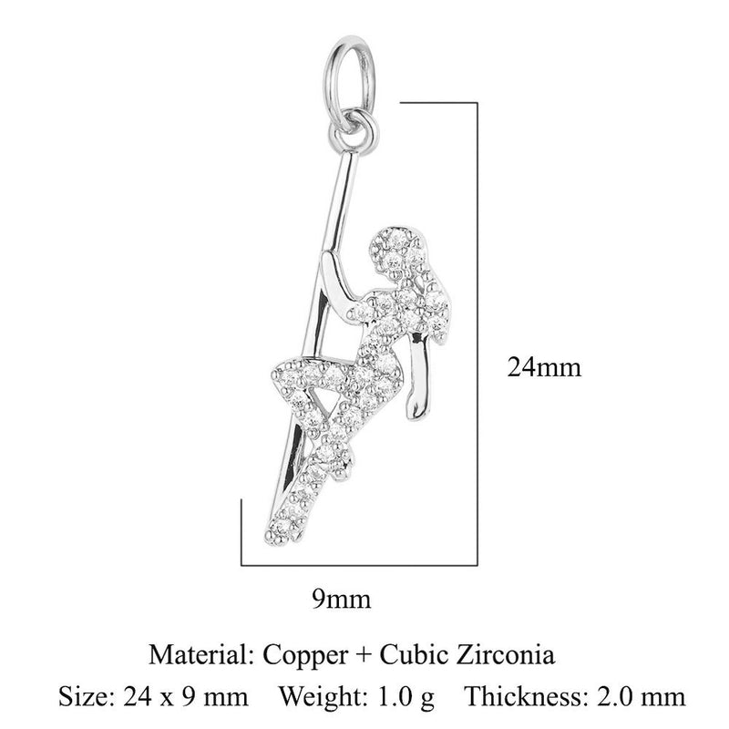 3 Pieces Copper Zircon 18K Gold Plated Pentagram Heart Shape