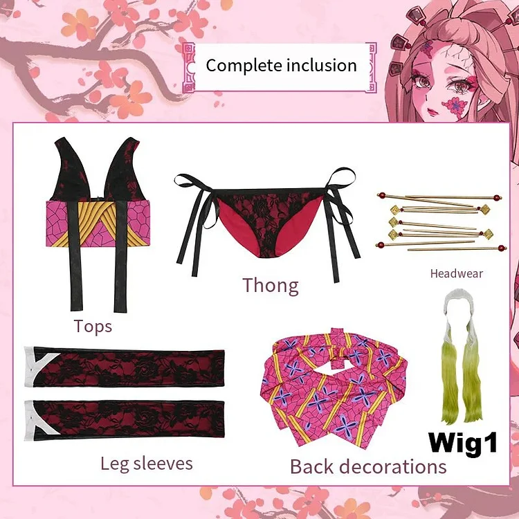 【Wetrose】In Stock Daki Ume Cosplay Costume  Kimetsu no Yaiba Anime Hot Female Halloween Full Set Wig