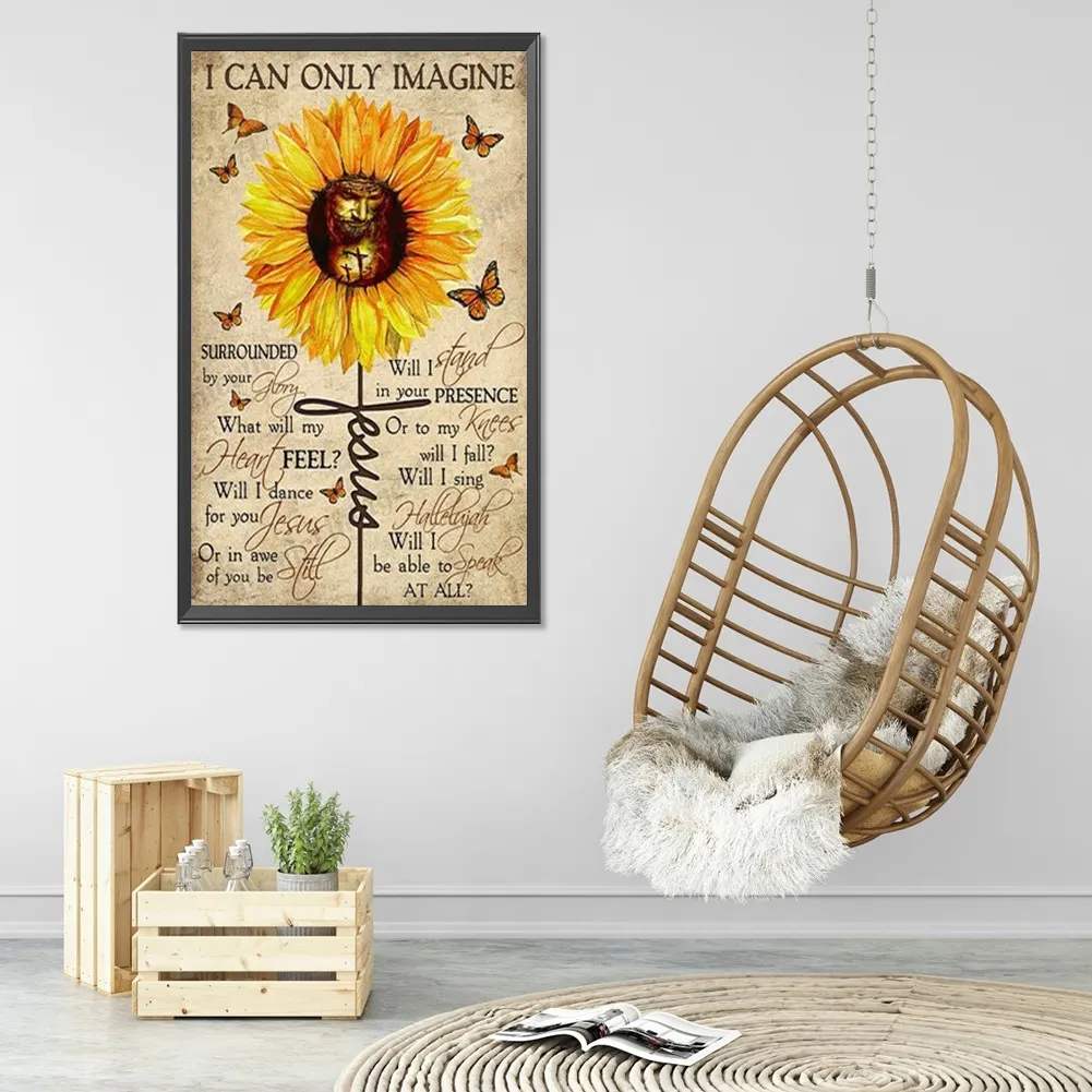 Diamond Painting - Full Round Drill - Sunflower Letters(40*60cm)