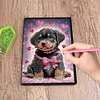 (US Local)Puppy Special Shaped A5 5D DIY Diamond Art Painting Notebook Kit for Friends