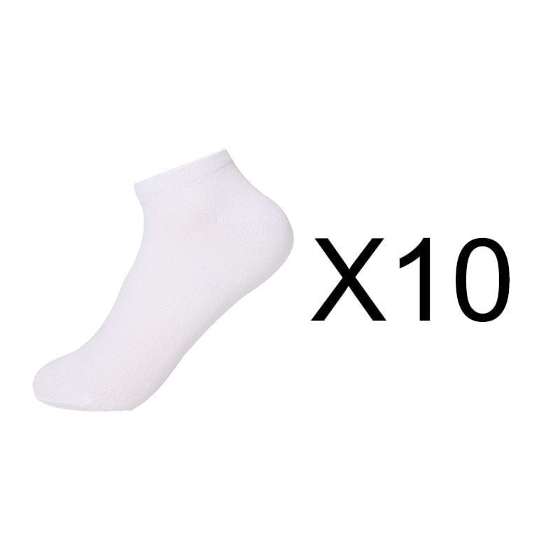 10 Pairs Women Breathable Socks Pack Solid Color Boat Socks Set Soft Comfortable Cotton Ankle Socks Lot White Black Gray