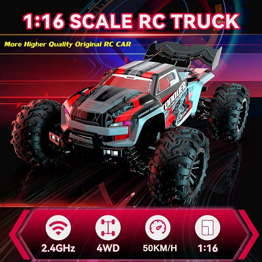 Tegooe 116 Scale High Speed RC Off-Road Racing Truck - 4WD Remote Control Toy